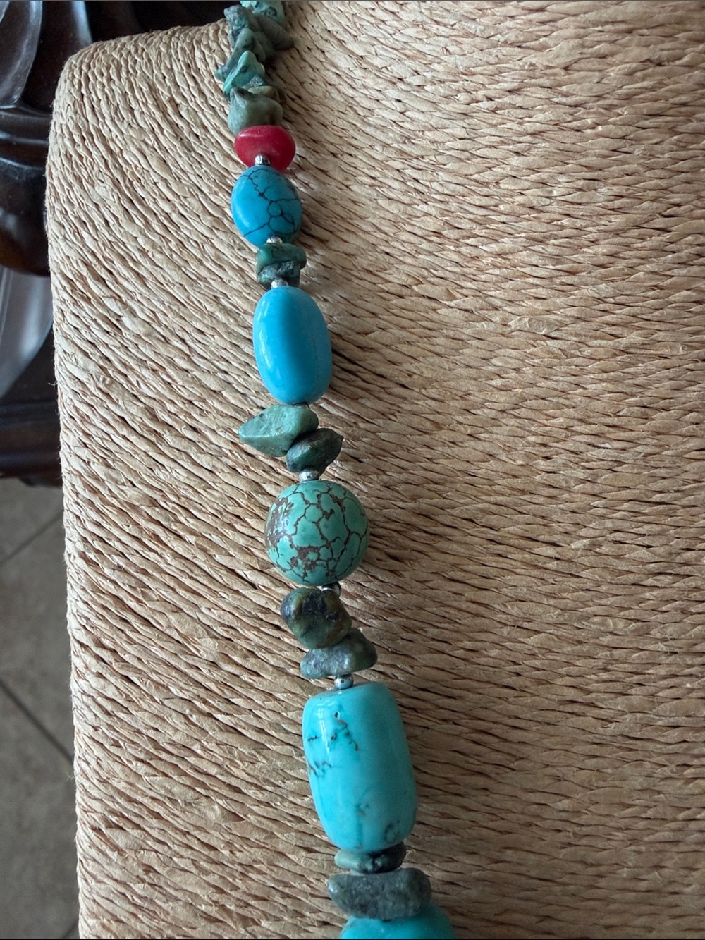 Exquisite turquoise and garnet sterling silver butterfly pendant with turquoise - Picture 10 of 16